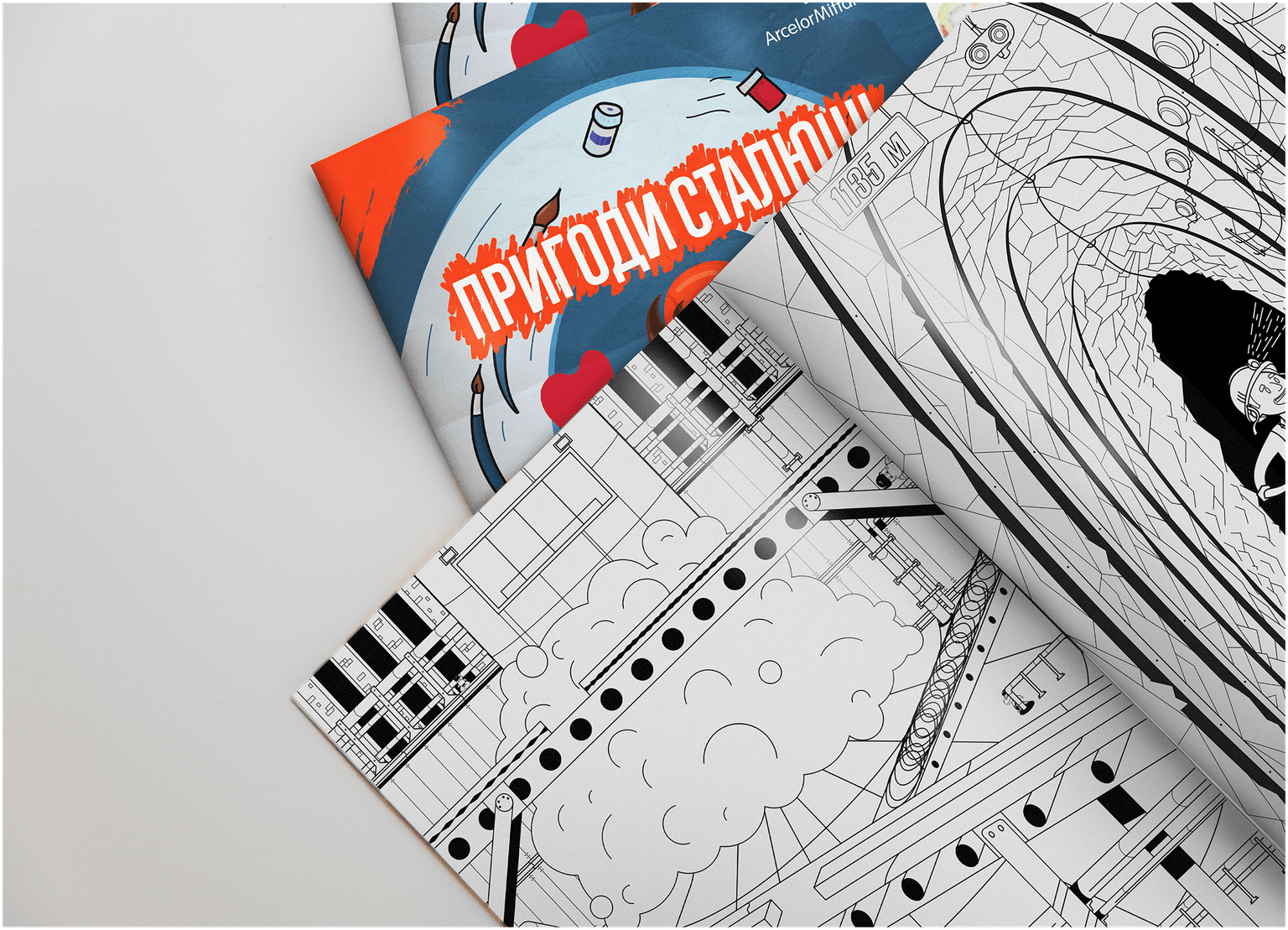 coloring book design with a corporate character