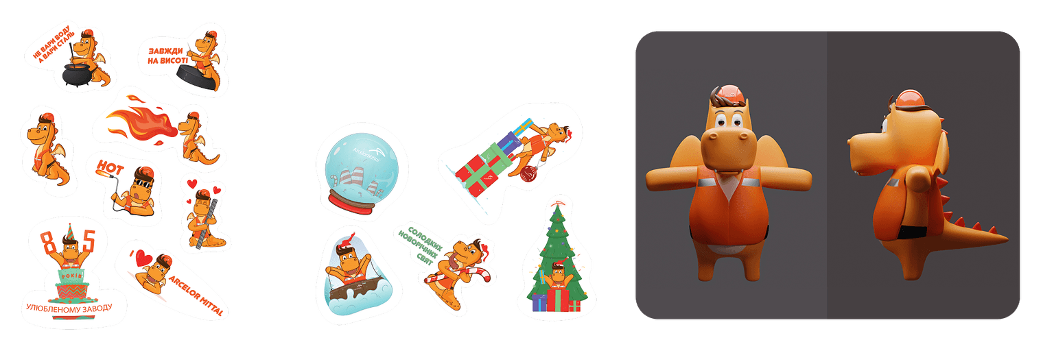 sticker pack design using a corporate character